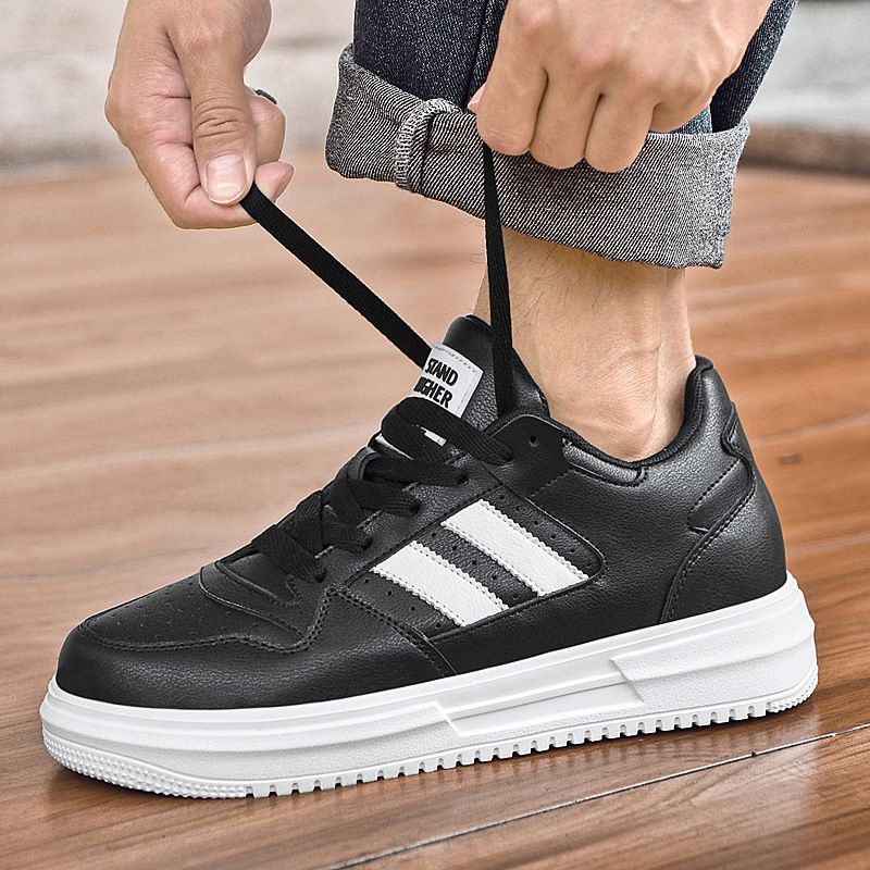 Unsichtbare Höhenvergrößerung Herrenschuhe Lässige kleine weiße Boardschuhe Atmungsaktive, abriebfeste, rutschfeste dicke Sohle_voghion.com