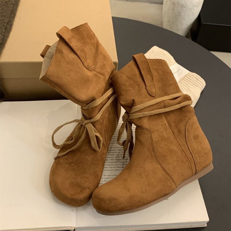 Women's Flat Ankle Boots Fall/Winter 2025 New Martin Boot Stylish And Versatile Lace-Up Boots_voghion.com