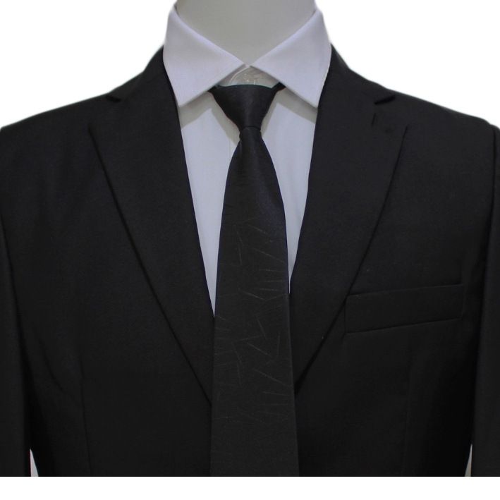 Cravatta da uomo, elegante, da donna, da sposo, da matrimonio, a righe sottili, blu e nera, senza cerniera, 8 cm_voghion.com