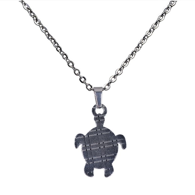 Cute Little Turtle Feels Warm and Moods Change Color Stainless Steel Necklace Engraving_voghion.com