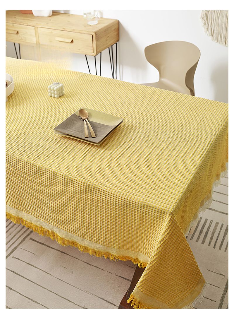 Cotton And Linen Tablecloth Fabric, Lightweight Solid Color Tablecloth_voghion.com