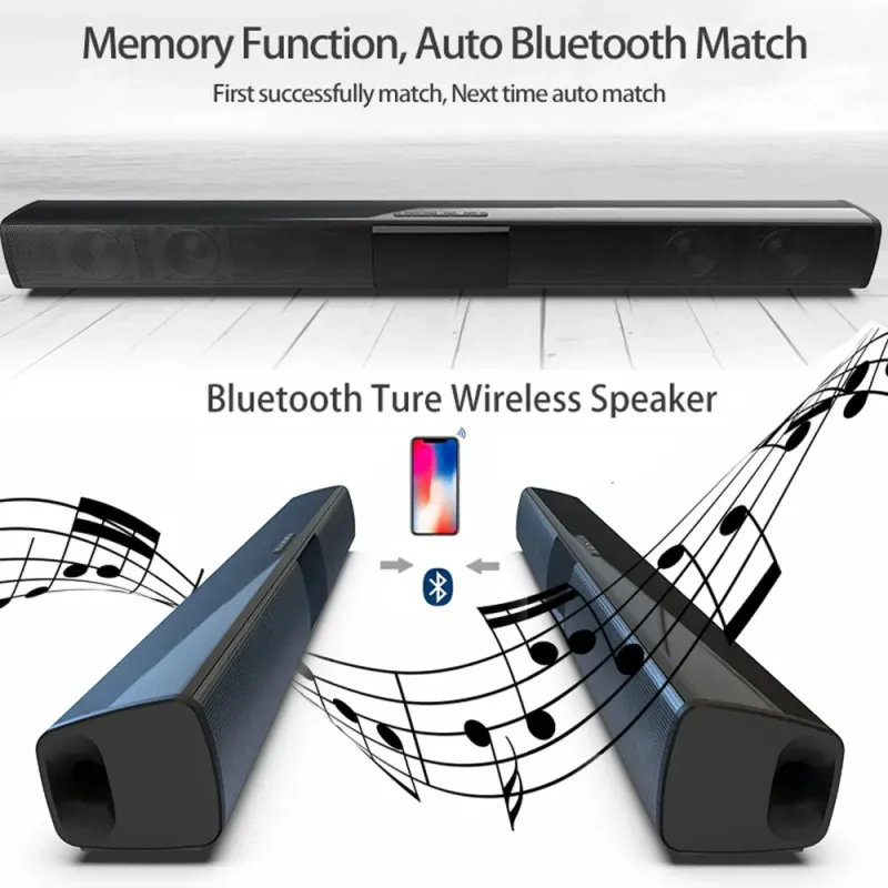 HIFI Wieless Bluetooth Speake Home Theate TV Compute Echo Wall Steeo Suound Sound FM Radio Remote Contol_voghion.com