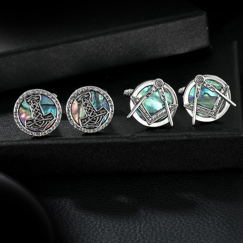 creative personality new cufflinks fashionable and versatile colorful round cufflinks business suit shirt accessories_voghion.com
