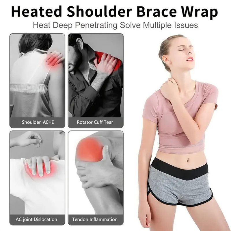 Intelligent heating shoulder pad USB electric heating shoulder pad middle aged and elderly wormwood hot compress physiotherapy heating shoulder pad_voghion.com
