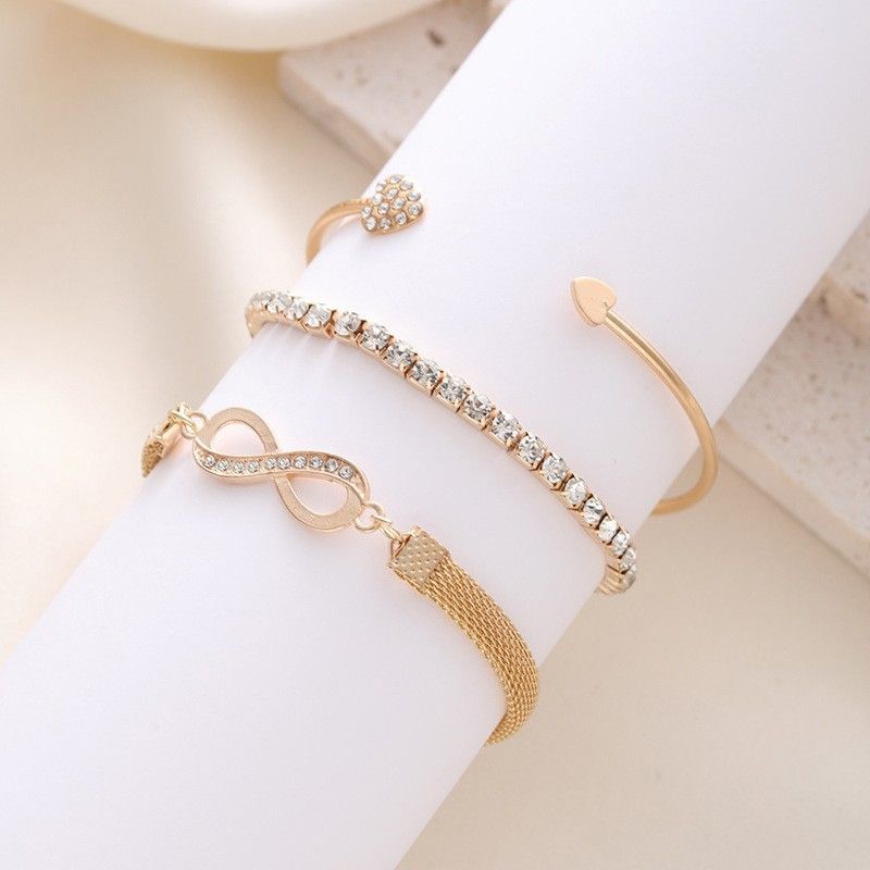 Heißer Verkauf Infinity Diamant-besetzte Figur-8 Kette Kreative Einfache Mode Pendler Legierung Fußkettchen_voghion.com