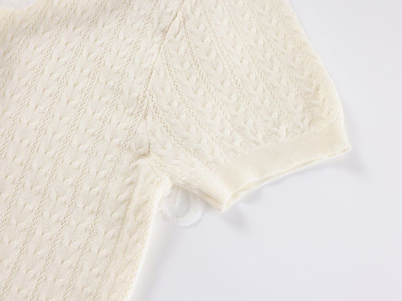 Women's Clothing Lyocell Tencel Lace Splicing Shawl Short Sleeved Sweater For Women In Summer Unique Design Niche Outerwear Top_voghion.com