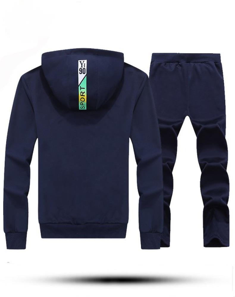 Conjunto de outono masculino 2023, nova moda coreana, conjunto esportivo casual masculino, manga comprida, conjunto de duas peças_voghion.com