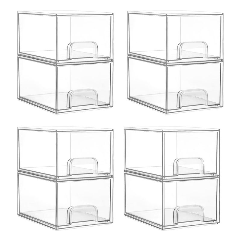 Schubladen-Organizer aus Acryl – 3-stufige, transparente Schreibtisch-Vitrine für Make-up, Schmuck und Bürobedarf (stapelbar, kratzfest)_voghion.com