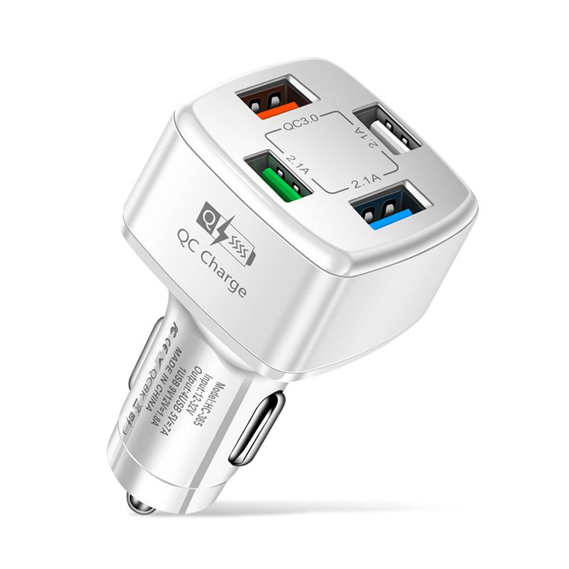 Music Festival  7A 4USB Fast Charging One to Four QC3.0 Multi Port Car Charger_voghion.com