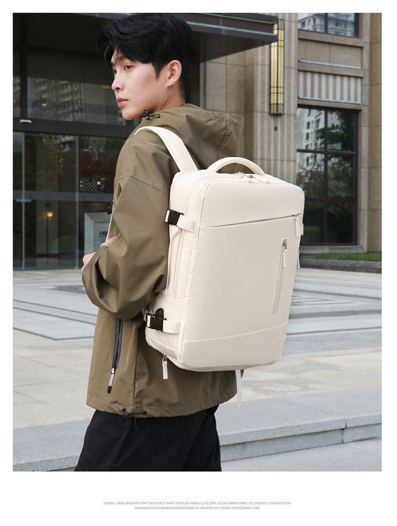 Men’s Bags Expandable Backpack Double Back Travel Luggage Bag Large Capacity Shoe Compartment Multi Function Computer Bag_voghion.com