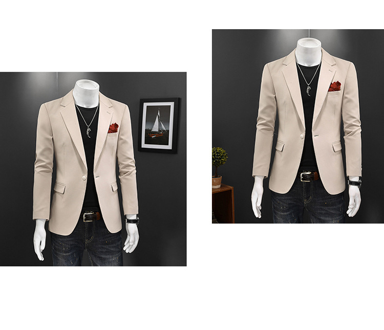 Costum bărbătesc casual, mărime mare, slim fit, costum bărbătesc, la modă, elegant, culoare solidă, costum mic_voghion.com