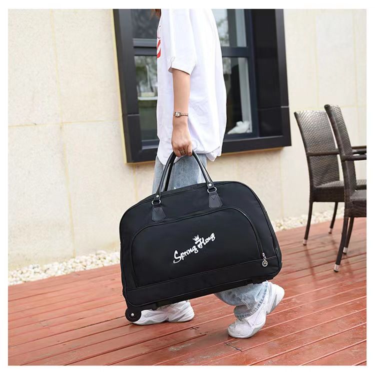 Sac de rangement pliable de grande capacité avec roulettes, sac souple et portable pour voyage, pour hommes et femmes_voghion.com
