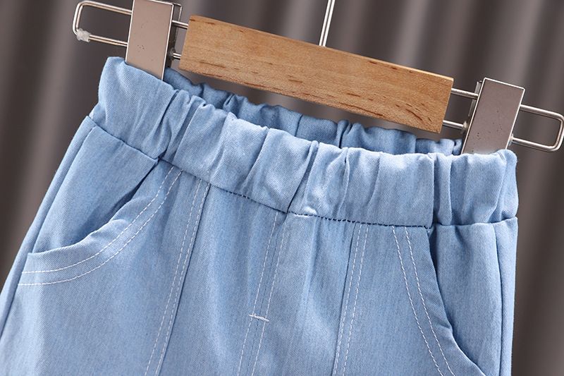 2024 Summer Trendy Korean Edition Boys and Girls Casual Cartoon Fashionable Striped Short Sleeve Shorts Set of Two_voghion.com