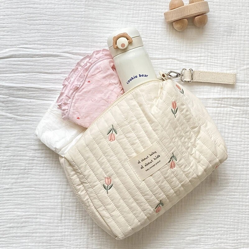 New Mommy Bag Cute Print Embroidery Mommy Bag Zipper Newborn Baby Diaper Bag Nappy Pouch Travel Stroller Storage Bags_voghion.com