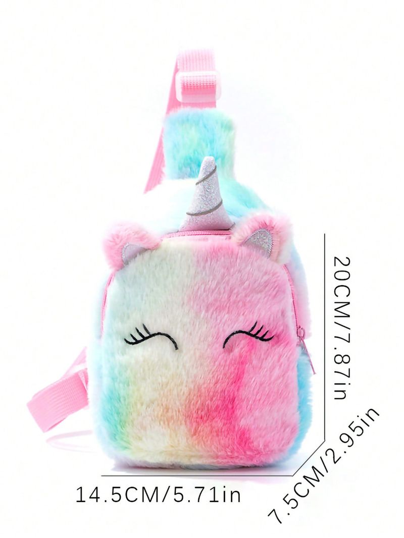 Neue Einhorn Cartoon Kinder Brust Tasche Schulter Tasche Nette Mädchen Münze Kleine Rucksack Brust Tasche_voghion.com