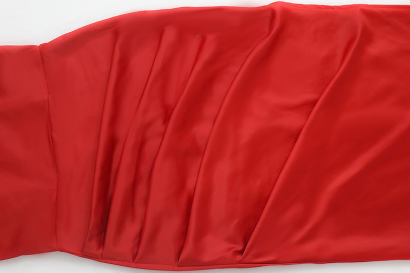 Damkläder Tube Top Ärmlös Enfärgad Slit Klänning_voghion.com
