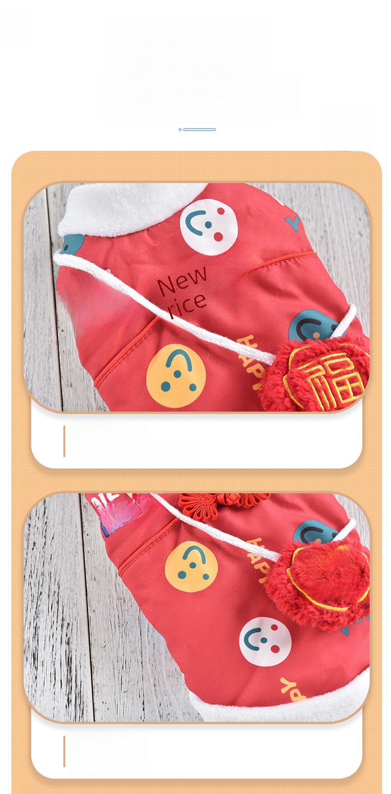 I produttori forniscono vestiti per cani con faccina sorridente per capodanno, vestiti per cuccioli, Teddy Corgi, vestiti in pile polare per animali domestici_voghion.com