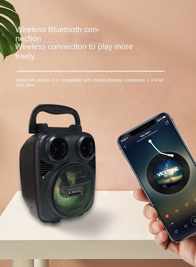 Višenamjenski nosač Bluetooth zvučnika s radiom, prijenosna prijenosna kartica, mini 3-inčni mali zvučnik_voghion.com