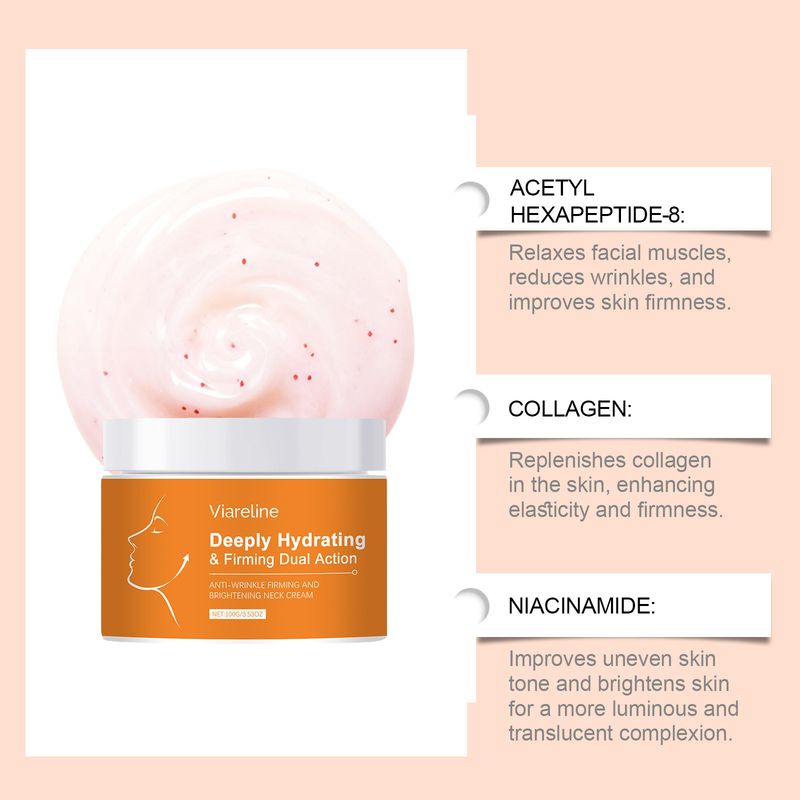 VIARELINE Moisturizing Cream Gentle Hydration Nourishing Neck Contour Skin Elasticity Daily Care_voghion.com