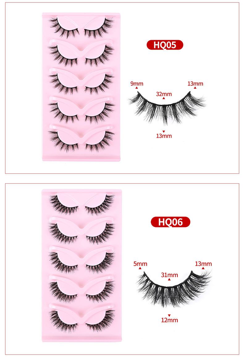 New 5 Pairs Of Light Fox Eyelashes Eye Tail Pull Long 5d False Eyelashes Natural Fluffy_voghion.com