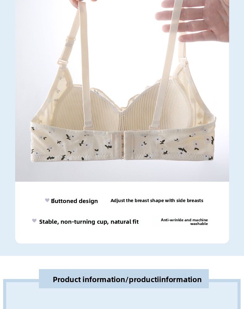 European Summer Romance: Floral Lace Wire-Free Bra - Ultra-Thin, Push-Up & Minimizer For Curvy Figures_voghion.com