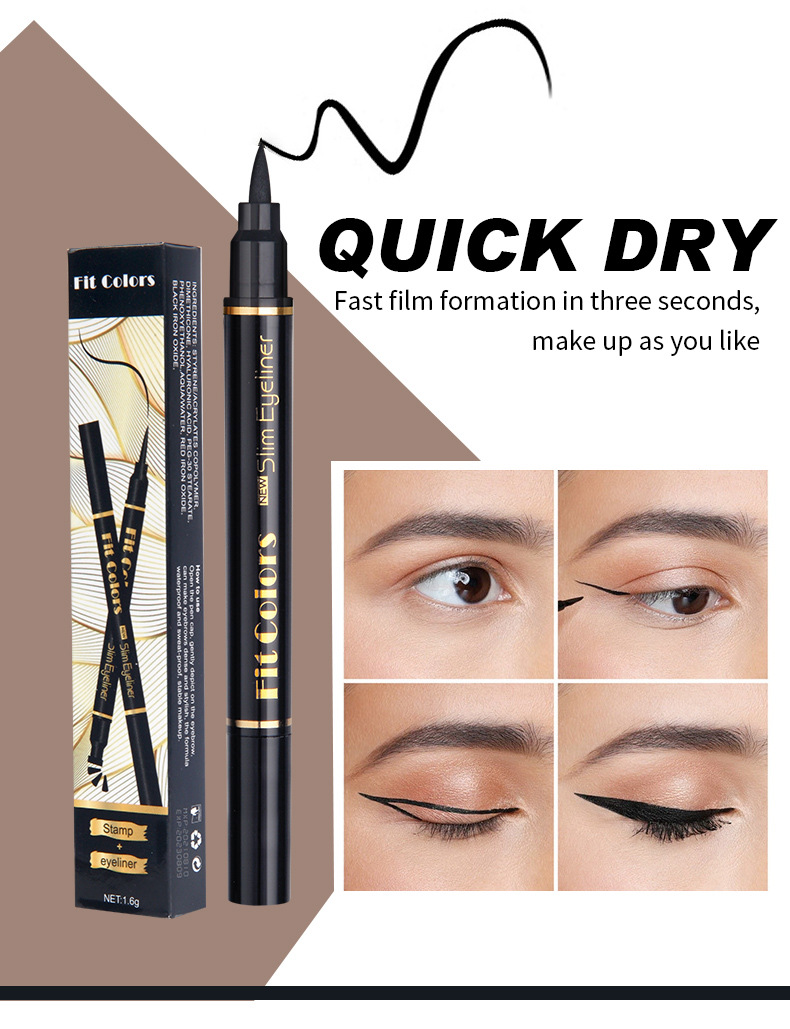 Big Seal Stamp Liquid Eyeliner Pen Waterproof Fast Dry Black Eye Liner Pencil With Eyeliner Cosmetic Double-ended Eyeliner_voghion.com