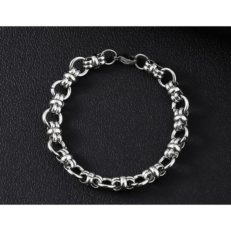 Edelstahl Simple Dominant Punk High-End Feel Cuban Titanium Steel Armband Herrenschmuck_voghion.com
