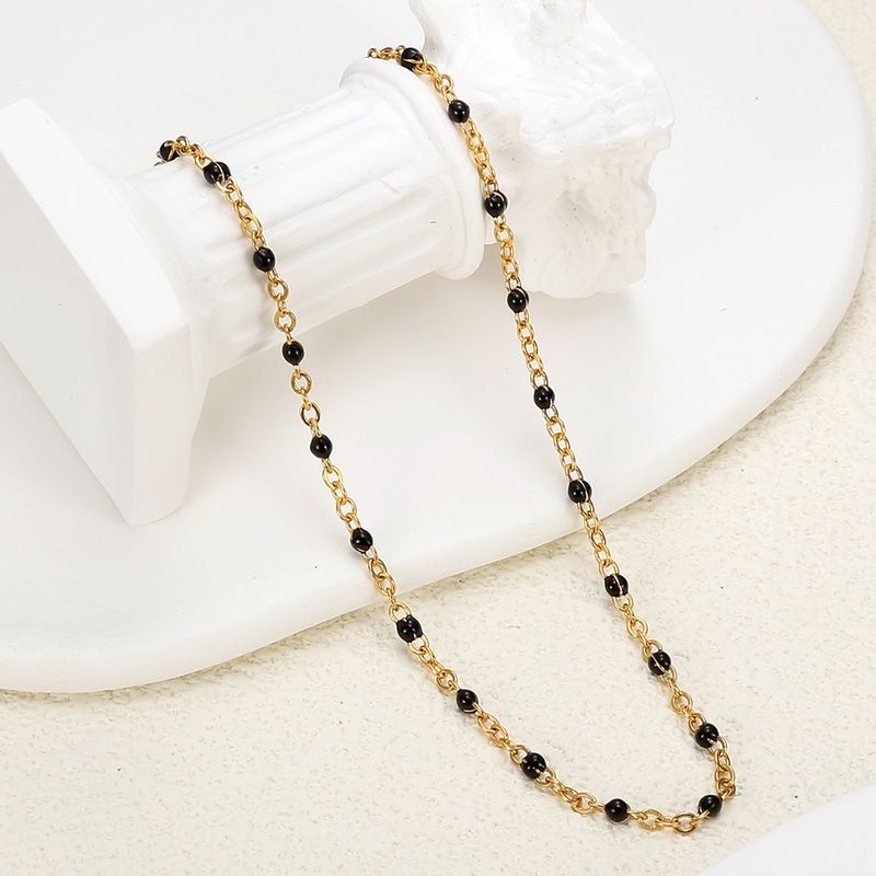 Stainless Steel Cross Chain Oil Drop Bohemian Holiday Style Beach Anklet Jewelry_voghion.com