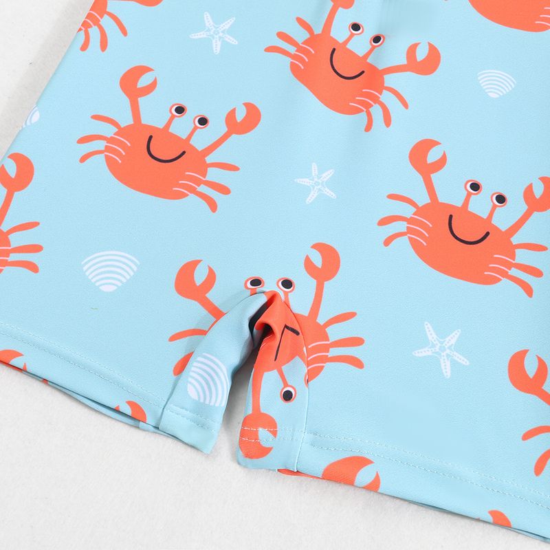 Traje de baño para madres e hijos, nuevo, de una pieza, tipo bóxer, con dibujos animados, cuello alto pequeño, cremallera, secado rápido._voghion.com