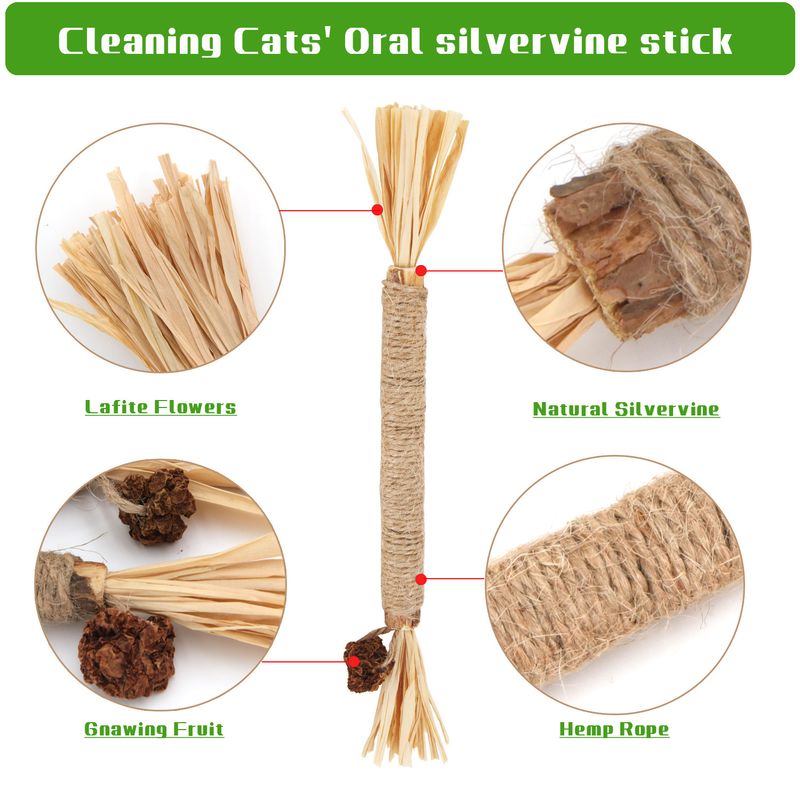 Muti Tian Polygonum Gall Fruit Rafia Teething Stick Masticabile Giocattolo per Gatti in Vendita_voghion.com