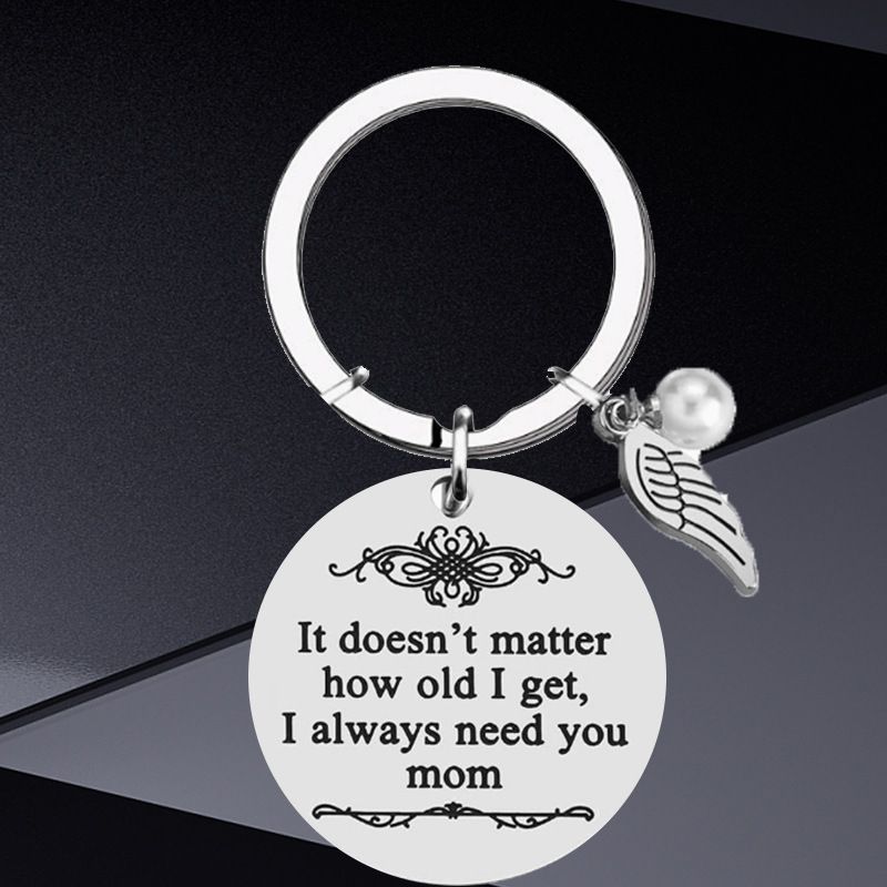 Portachiavi per la festa della mamma, portachiavi in acciaio inossidabile per il Ringraziamento, ho sempre bisogno di te, mamma_voghion.com