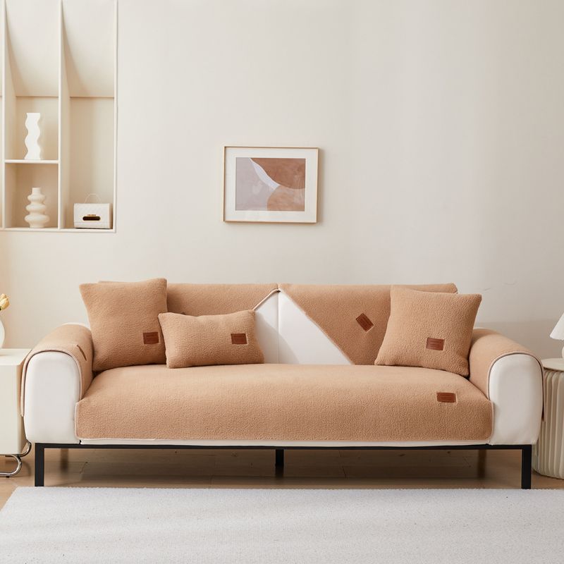 Unisex new winter lambskin sofa cushion non slip plush cushion simple modern sofa cover cloth towel_voghion.com