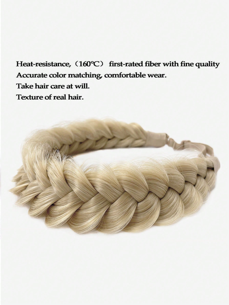 1 gab. tīras, ar rokām adītas bizes parūka, sintētiskas bizes, savītas, elastīgas ar regulējamu jostu, pītas galvas saites, matu pieaudzējums_voghion.com