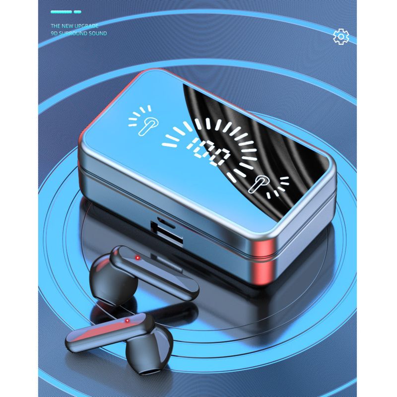 Yeni Model Dijital Ekranlı Ayna S20 Bluetooth Çift Kulak Ultra Uzun Pil Ömrü Kablosuz Gürültü Önleme Spor Oyun_voghion.com