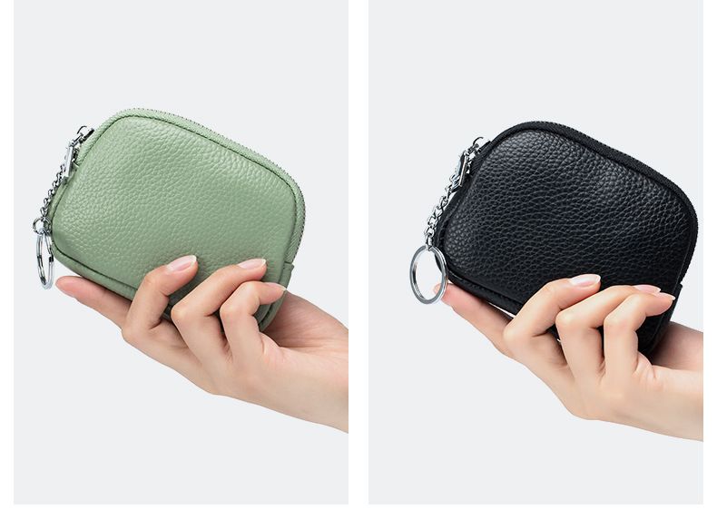 Ultradënn Portemonnaie, Mini Mini, einfach mëll Liedertasche mat Reißverschluss an engem Kopfhörer, Fraeportemonnaie_voghion.com