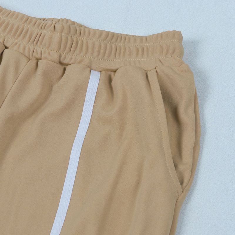 Damenbekleidung Zweiteiliges Set mit Kapuzenpullover mit Bandnähten_voghion.com