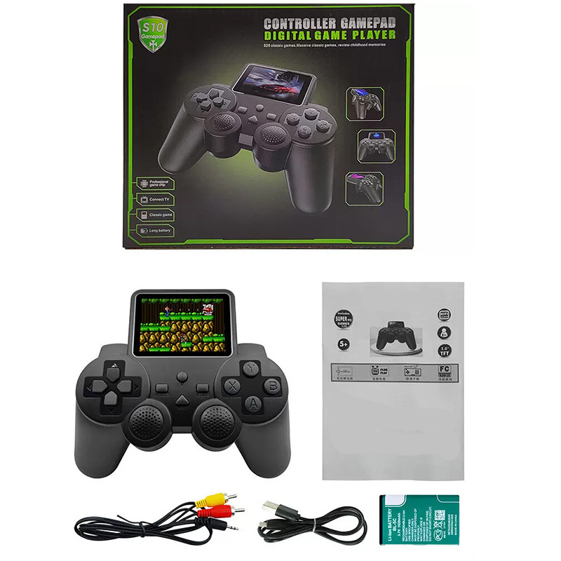 Console portatile S10 FC Personaggio Avventura 520 Giochi Giocattolo per bambini Gioco TV per giocatore singolo e doppio_voghion.com
