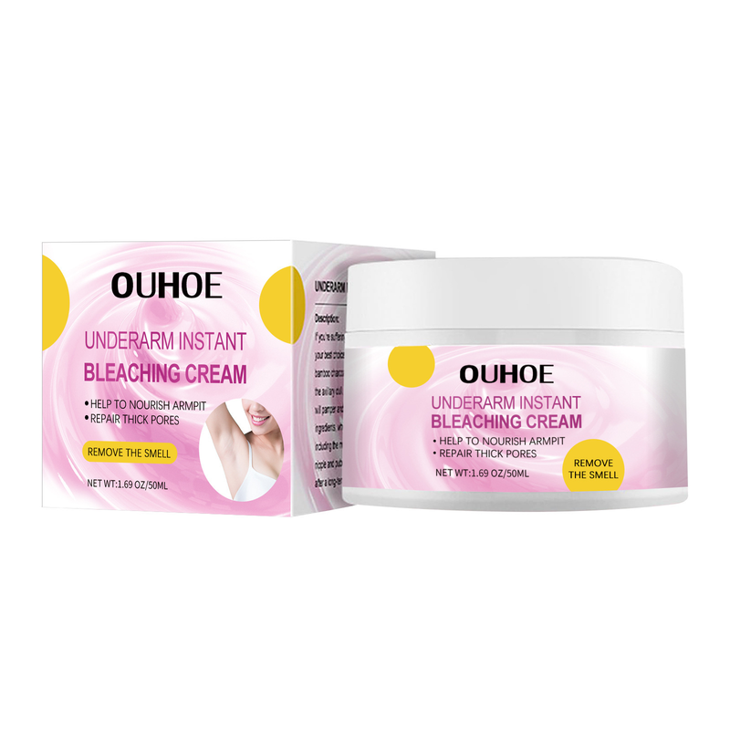 OUHOE Whitening Cream repariert Schwärze in Achselhöhlen, Ellenbogen und Kniegelenken, strafft, spendet Feuchtigkeit und hellt die Haut auf_voghion.com
