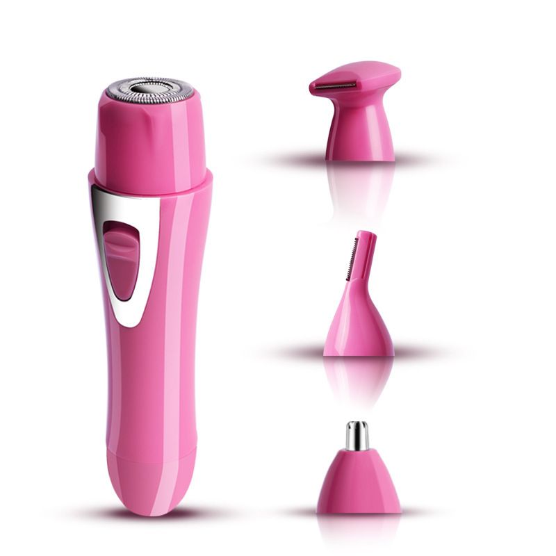 Set epilatore elettrico 4 in 1 per donna: tagliacapelli per naso e rasoio per sopracciglia multifunzionale_voghion.com