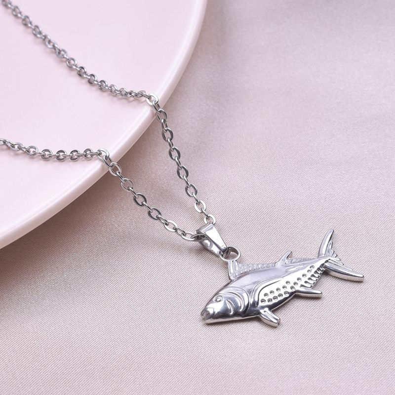Meerestier Fisch Charm Titan Stahl Halsketten für Frauen Accessoires Korea Trend Schmuck Am Hals Halskette Halsband Party_voghion.com