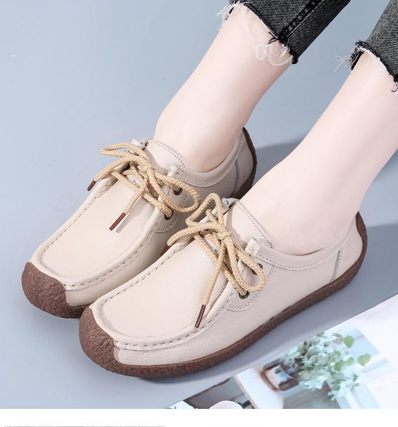Neue Frühlings- und Herbstbohne Damenarbeit Flache, bequeme, weiche Unterseite der einzelnen Schuhe_voghion.com