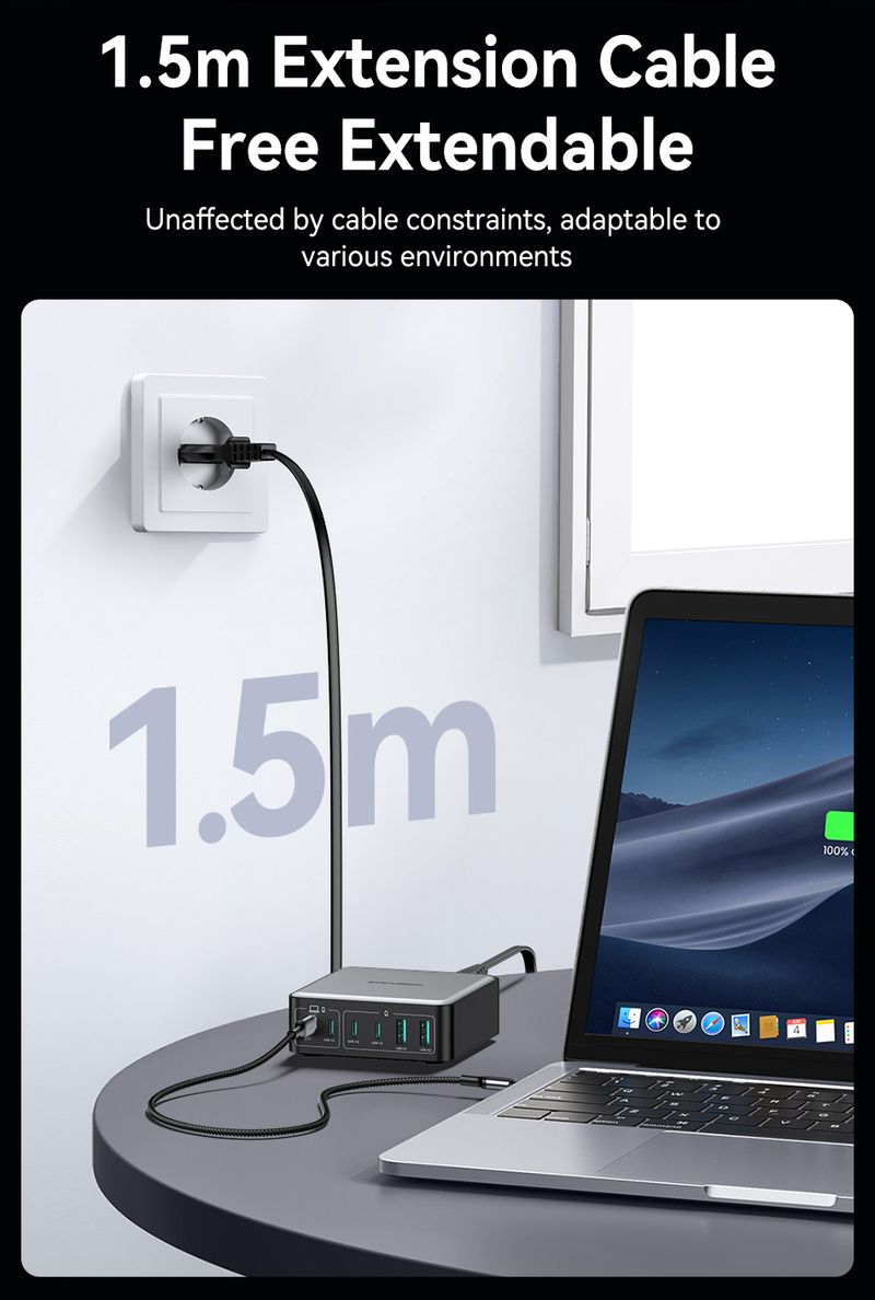 200W GaN PD Fast Charging USB Type C Charger 270W 6 In 1 USBC Power Station For IPhone 16 15 Pro Max Xiaomi 14_voghion.com