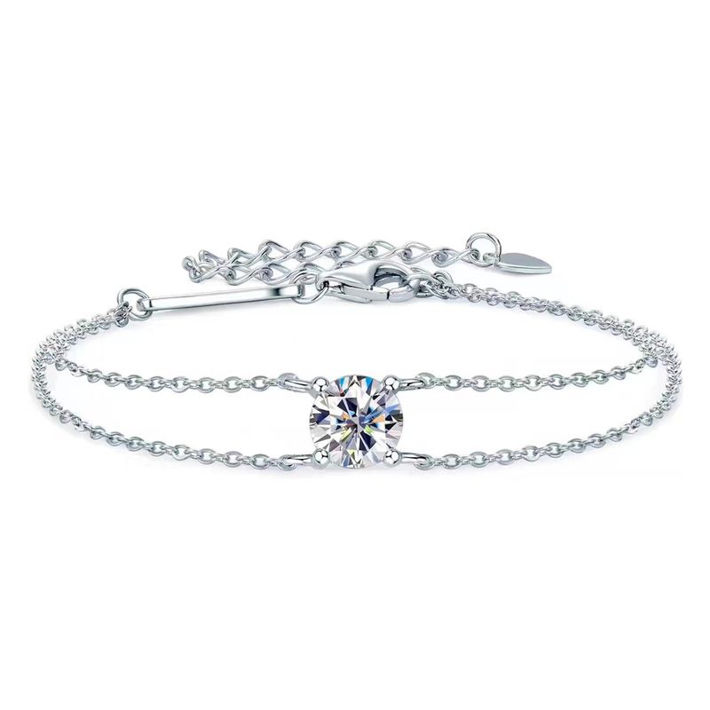Bracciale versatile di lusso leggero con moissanite a quattro punte, molto venduto_voghion.com