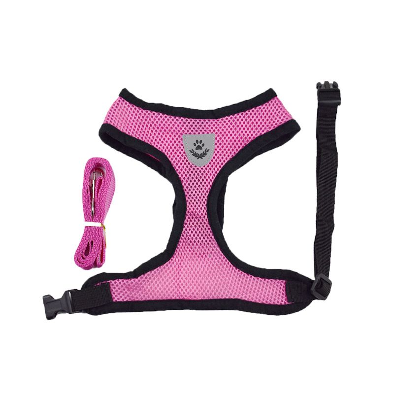 Pet Set Leash Breathable Mesh Dog Harness_voghion.com