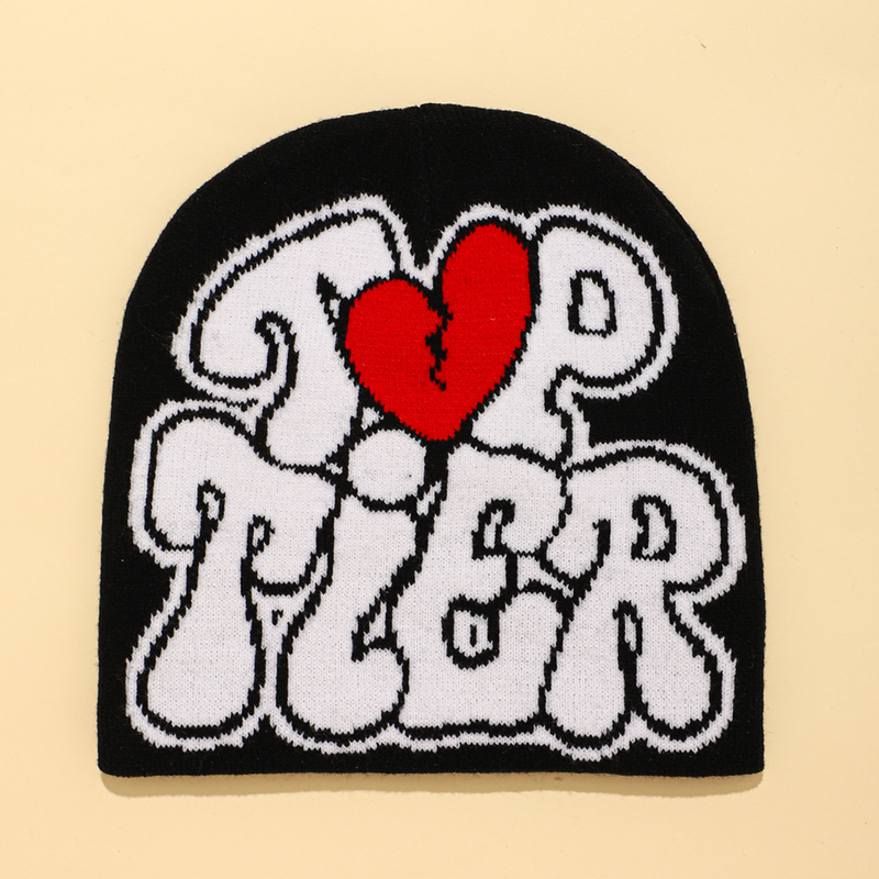Láska vlněná čepice módní trend podzimní a zimní svetrová čepice vícebarevné písmeno pánské a dámské hip hopové_voghion.com