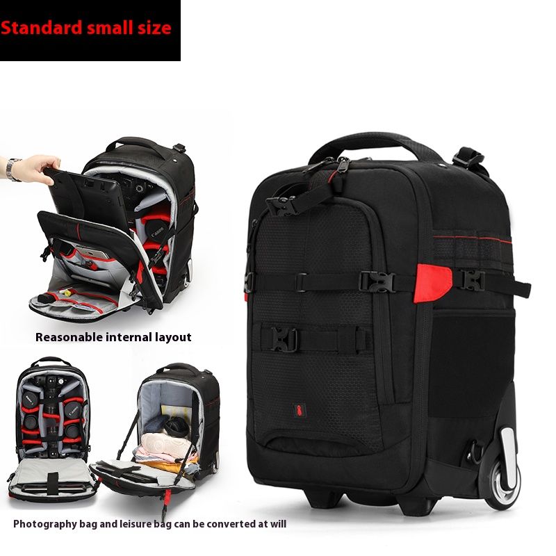 Camera Bag Waterproof Professional DSLR Suitcase Bag Video Photo Digital Camera Trolley Backpack On Wheels_voghion.com