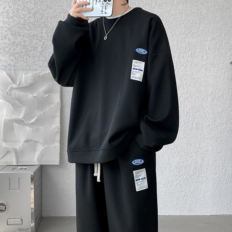 Men's Waffle Casual Sportswear Hanorac Explosive Street Fashion Brand Primăvară și Toamnă Plus Size Pantaloni de Trening cu Picior Drept_voghion.com