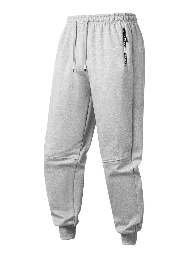 Men's Fleece-Lined Jogger Pants Winter Warm Loose Fit Elastic Waist Casual Sweatpants For Men_voghion.com