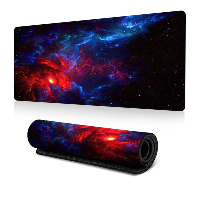 Tappetino per mouse antiscivolo con trasferimento termico, bordo antisporco, oversize, per scrivania da ufficio, con mappa del cielo stellato dell'universo esplosivo_voghion.com