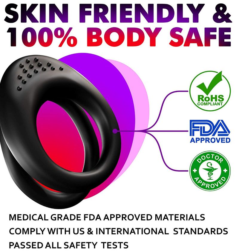 Doppio anello, pene adulto, doppio strumento in silicone, masturbatore maschile ritardato, anello di bloccaggio_voghion.com